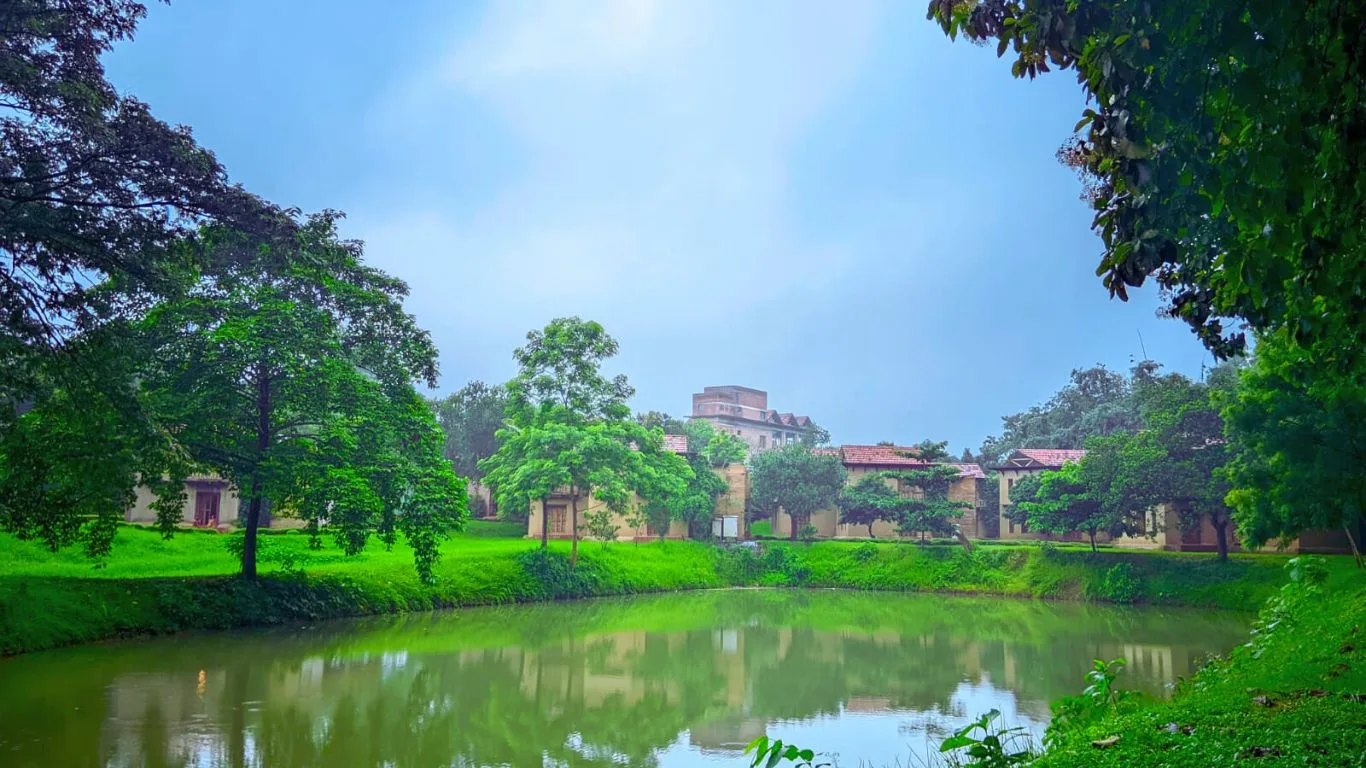 Lake and tree line seen from the resort grounds in Gazipur
